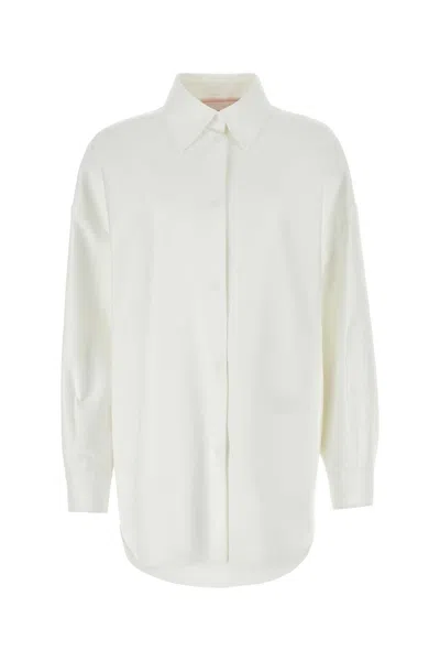 VALENTINO WHITE COTTON BLEND OVERSIZE SHIRT
