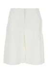 Valentino Garavani Women White Cotton Blend Shorts In White