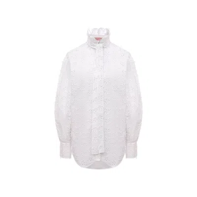 Valentino White Cotton Blouse
