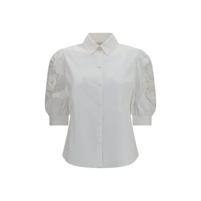 Valentino White Cotton Blouse