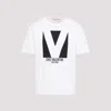 Valentino Mens Avorio Logo-print Crew-neck Cotton-jersey T-shirt In White