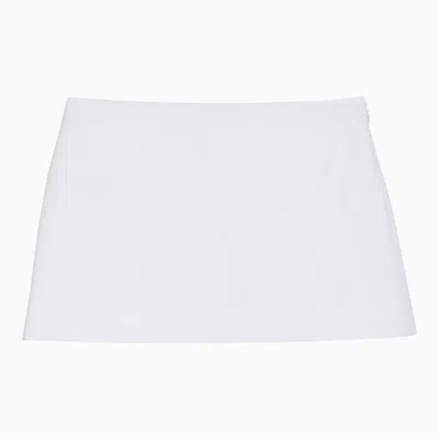 Valentino Cotton Poplin Micro Mini Skirt In White