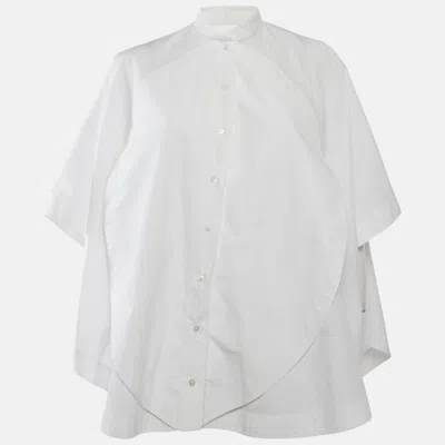 Pre-owned Valentino White Cotton Poplin Button Up Shirt M