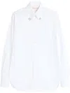 Valentino Tailored White Cotton Shirt With Decorative Buttons In White