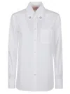 Valentino Tailored White Cotton Shirt With Decorative Buttons In White