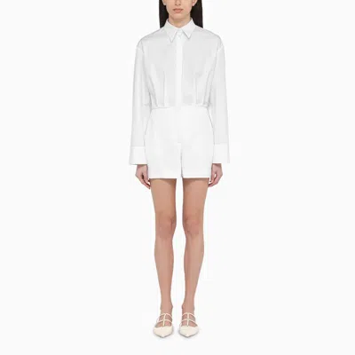 Valentino White Cotton Shirt Suit