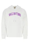 Valentino Logo Print Brushed Cotton Hoodie