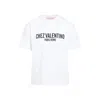 Valentino Cotton Crew Neck T-shirt With Graphic Print In White