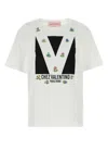 Valentino Womens Brand-print Rhinestone-embellishment Cotton-jersey T-shirt Avorio Nero In Avorionero