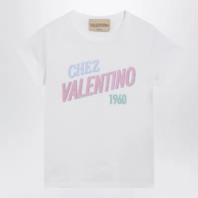 Valentino Garavani White Cotton Tshirt With Logo Print