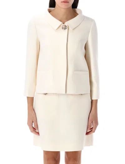 VALENTINO WHITE CREPE COUTURE JACKET