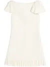 Valentino Ruffled Wool And Silk-blend Crepe Mini Dress