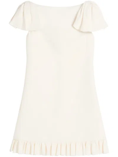 VALENTINO WHITE CREPE COUTURE MINI DRESS