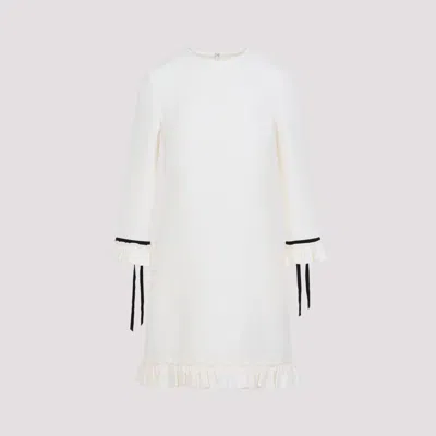 Valentino White Crepe Couture Short Dress