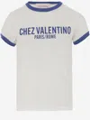 Valentino Womens Regular-fit Brand-print Cotton-jersey T-shirt Avorio Blu Elettrico