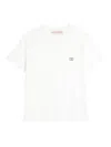 Valentino Garavani White Crewneck T-shirt With Logo Patch On The Front In Cotton Man In White