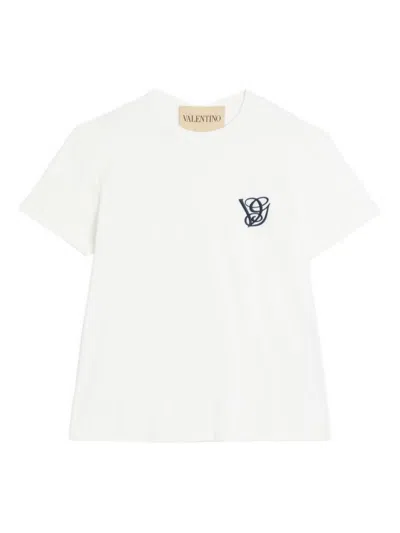 Valentino Cotton T-shirt With Vg Patch In White