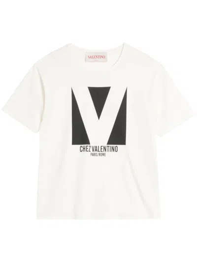 VALENTINO WHITE CREWNECK T-SHIRT