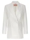Valentino Single Breast Cotton Jacket In White