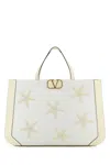 Valentino White Fabric  Garavani Escape Shopping Bag In Ivory