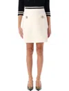 Valentino White Flared Miniskirt In White