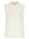 Valentino Sleeveless Silk Top Without In White