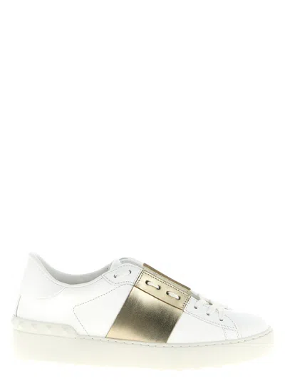 Valentino Garavani White Gold Open Sneakers