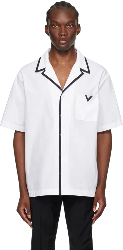 Valentino White Hardware Shirt In 0bo Bianco
