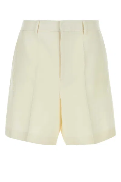 VALENTINO WHITE HIGH WAIST BERMUDA SHORTS