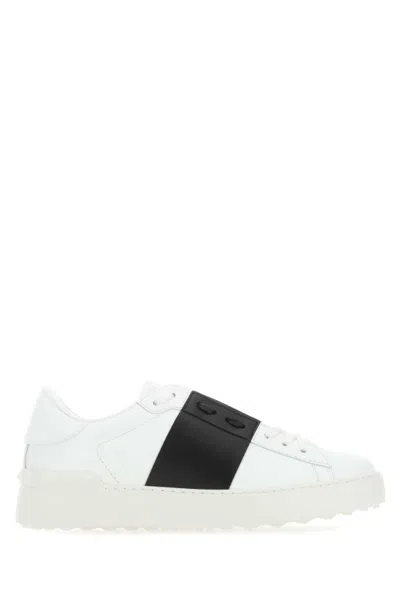 Valentino Garavani Rockstud Untitled Lace-up Sneakers In White