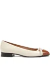 Valentino Garavani Valet Du Roi Kidskin Ballerina 25mm Woman Butter/tobacco 42 In Neutral