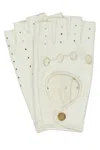 Valentino Leather Fingerless Gloves With Perforated Cut-out Detail