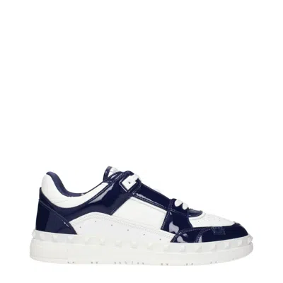Valentino Garavani Patent Leather Freedots Low-top Sneakers In White