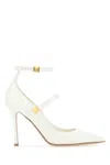 Valentino Tiptoe 100mm Patent Pumps In White
