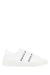 VALENTINO GARAVANI WHITE LEATHER ROCKSTUD UNTITLED SNEAKERS