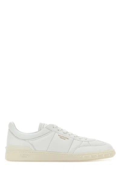 VALENTINO GARAVANI WHITE UPVILLAGE LEATHER SNEAKERS