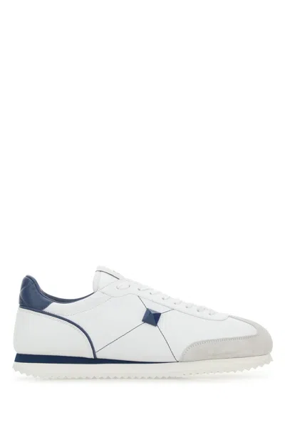 Valentino Garavani White Leather Stud Around Sneakers