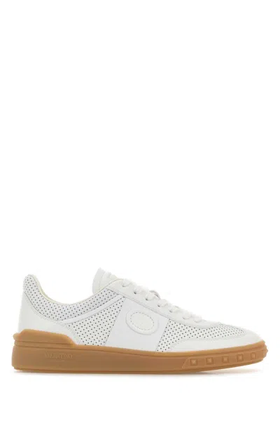 Valentino Garavani Low-top Perforated Sneakers Rubber Sole In White