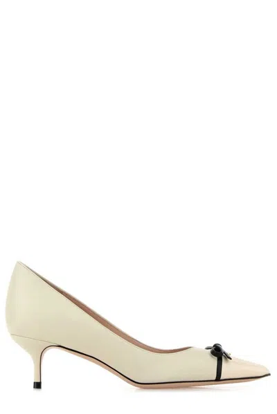 Valentino Garavani White Leather Vlogo Pumps