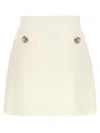 Valentino Short Crepe Couture Skirt In White