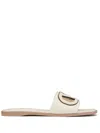 Valentino Vlogo Signature Flat Leather Sandals