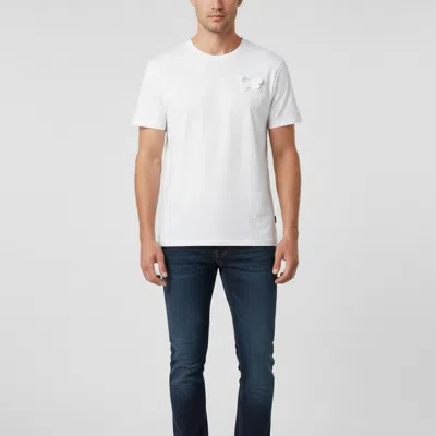 Pre-owned Valentino White Logo Print Jersey Crewneck T-shirt L