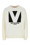 Valentino Ivory Cotton Hoodie With Large Logo