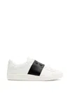 Valentino Garavani Minimalist Leather Sneakers With Contrasting Stripe Detail And Vlogo Signature In White