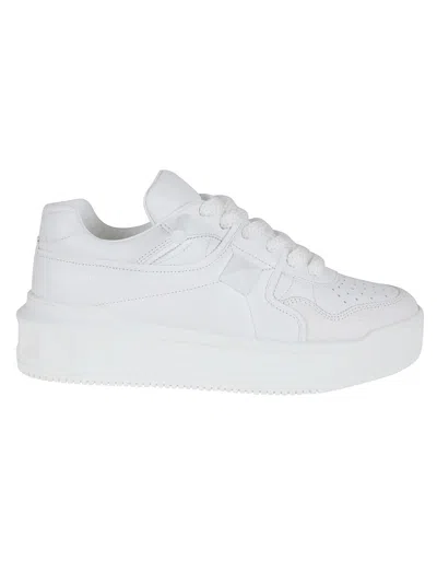 VALENTINO GARAVANI VALENTINO WHITE LOW-TOP ONE STUD XL NAPPA LEATHER SNEAKER