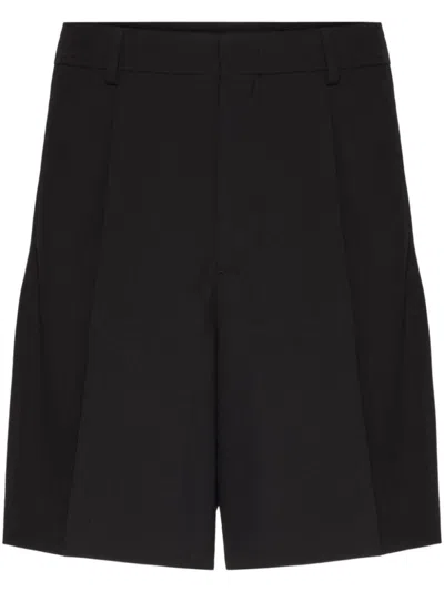 Valentino Tailored Stretch-cotton Chino Shorts In Black