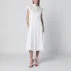 Valentino Broderie Anglaise-trimmed Cotton-poplin Midi Dress In White