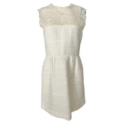 Pre-owned Valentino White Mini Dress, Size 8