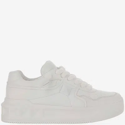 VALENTINO GARAVANI WHITE NAPPA LEATHER ONE STUD XL SNEAKERS