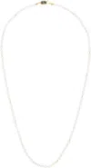 Valentino Ovalette Beaded Pearl Necklace In Qyl Oro/nero/cream